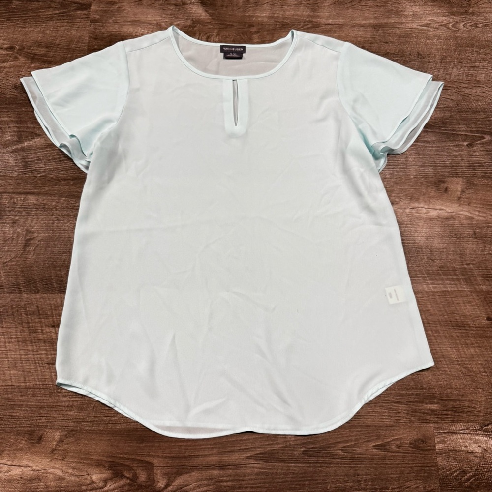Van Heusen Sheer Short Sleeve Shirt Size Small